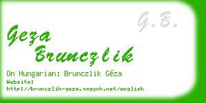 geza brunczlik business card